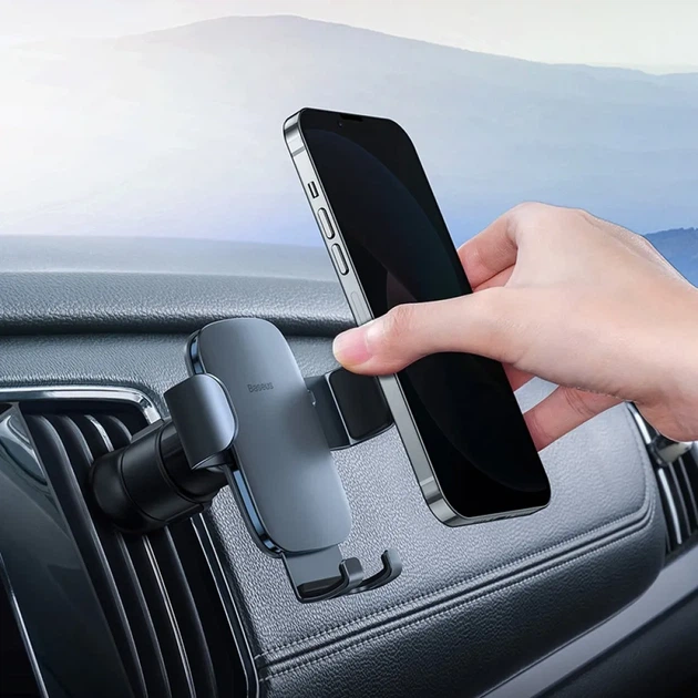 Автодержатель для телефона Baseus Metal Age II Gravity Car Mount SUJS000013, гравитационный держатель в дефлектор авто, серый - Фото 8 Автодержатель для телефона Baseus Metal Age II Gravity Car Mount SUJS000013, гравитационный держатель в дефлектор авто, серый - изображение 8