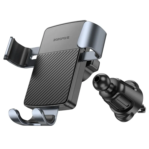 Автодержатель для телефона Borofone BH118 Gravity linkage, держатель в дефлектор, гравитационный механизм, поворот 360°, черный - Фото 2 Автодержатель для телефона Borofone BH118 Gravity linkage, держатель в дефлектор, гравитационный механизм, поворот 360°, черный - изображение 2