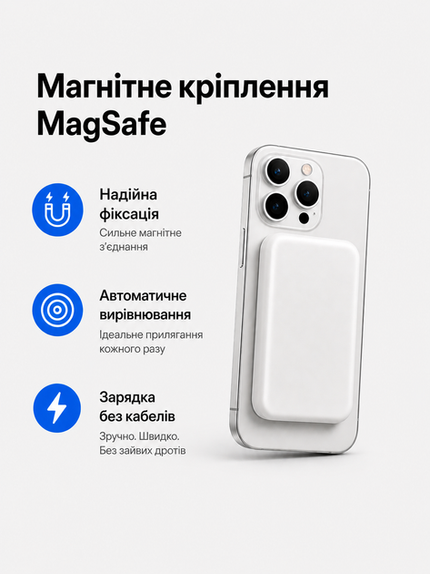 Магнітний повербанк MagSafe бездротовий powerbank портативний power bank тонкий магнітна зарядка магсейф зовнішній акумулятор максейв алюмінієвий для iPhone айфона Apple Android 10000mAh 22.5W швидка зарядка - Фото 3 Магнітний повербанк MagSafe бездротовий powerbank портативний power bank тонкий магнітна зарядка магсейф зовнішній акумулятор максейв алюмінієвий для iPhone айфона Apple Android 10000mAh 22.5W швидка зарядка - зображення 3