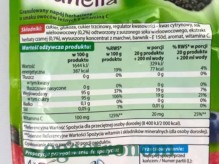 Чай розчинний лісові фрукти Granella 400g - зображення 2
