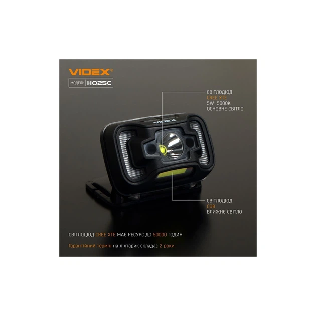 Ліхтар Videx 310Lm 5000K (VLF-H025C) - изображение 4
