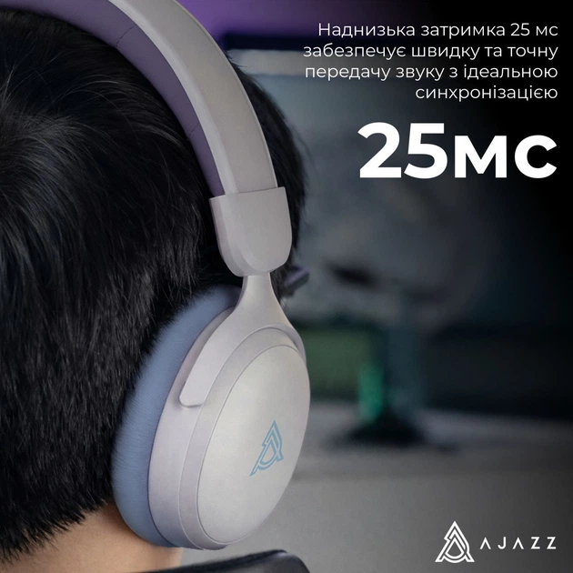 Навушники Ajazz AHM08 MAX 3-Mode White/Purple (AHM08-MAX-PWB) - изображение 11
