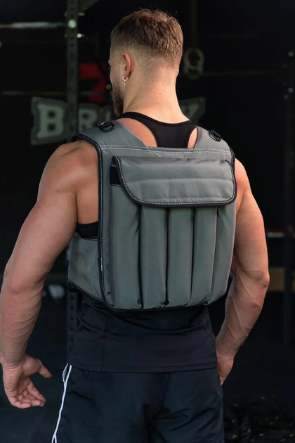 Спортивний жилет-обважнювач MegaShape Steel 30 кг, сірий - изображение 6