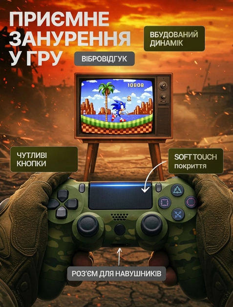Джойстик бездротовий геймпад PS4 Dualshock 4 v2 (Зелений хакі, Green) для PlayStation 4 PS4 - изображение 7