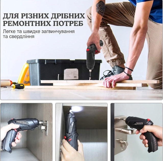 Отвертка трансформер аккумуляторная 36 элементов мини-шуруповерт для ремонта и сборки мебели - изображение 5