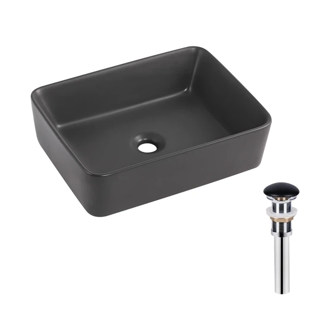 Комплект для ванной Qtap Tern Anthracite 480x370 мм с раковиной, LED-зеркалом Mideya 500x800 мм и смесителем Vlasta New (48176/30639/45653) - изображение 2