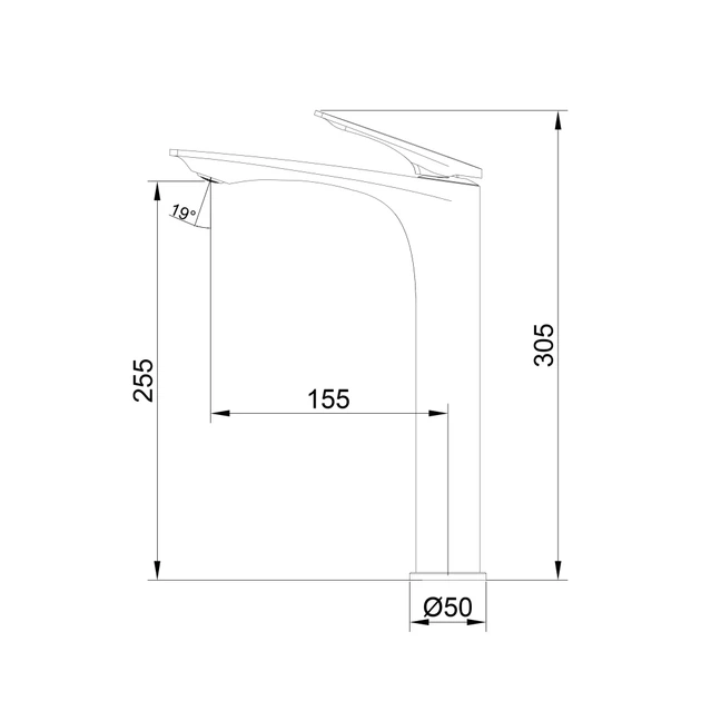 Комплект для ванной Qtap Tern Anthracite 480x370 мм с раковиной, LED-зеркалом Mideya 500x800 мм и смесителем Vlasta New (48176/30639/45653) - изображение 7