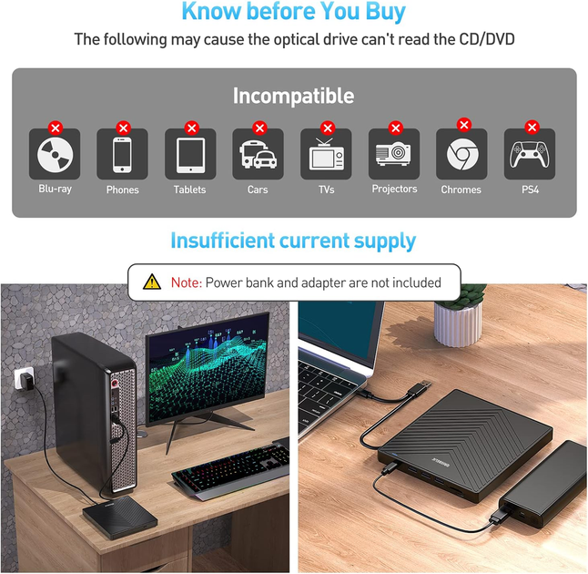 Внешний оптический привод CD/DVD ORIGBELIE USB 3.0 Type-C: CD-RW/DVD-ROM, Hub 8-в-1 (4xUSB, SD/TF), для Mac/Windows/Linux - Фото 8 Внешний оптический привод CD/DVD ORIGBELIE USB 3.0 Type-C: CD-RW/DVD-ROM, Hub 8-в-1 (4xUSB, SD/TF), для Mac/Windows/Linux - изображение 8