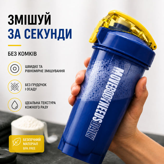 Шейкер спортивный MOVE BODY 550 мл Синий для протеина и коктейлей - изображение 3