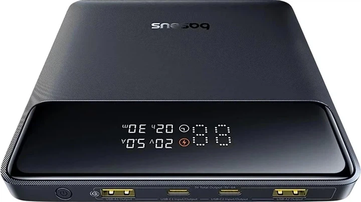 Power Bank Baseus 20000mAh 100W PD швидка зарядка | USB-C + 2 USB-A, портативний акумулятор для ноутбука MacBook, iPhone, Samsung, - зображення 8