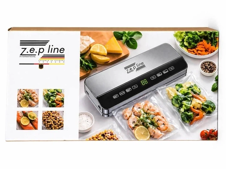 Вакуумный упаковщик для пищевых продуктов 200Вт Zepline ZP-00359 Бытовой автоматический вакууматор с LED дисплеем + 20 пакетов - изображение 3