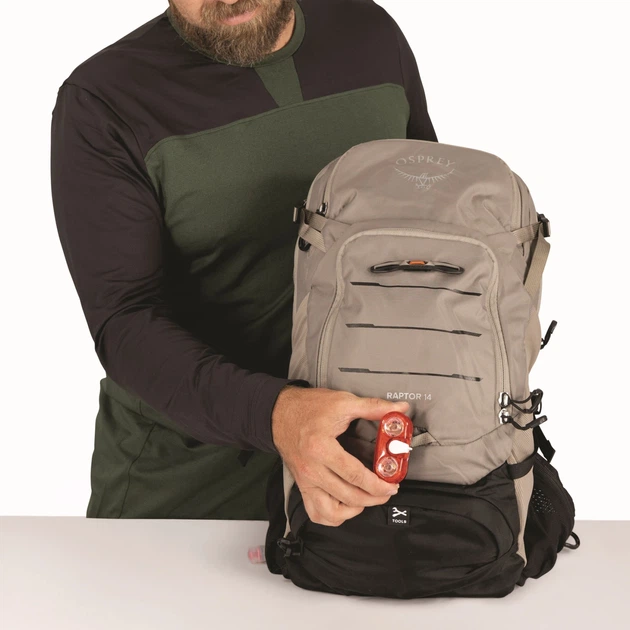 Рюкзак Osprey Raptor 14 чорний з гідрататором (14L обєм) - изображение 5