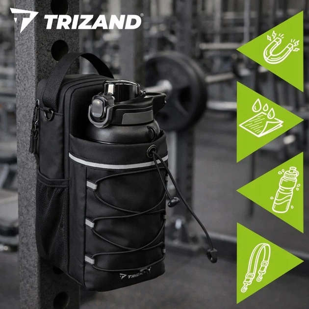 Магнитная спортивная сумка-органайзер Trizand 27596, 4.5 л, для спортзала, магнитное крепление, держатель для бутылки - изображение 2