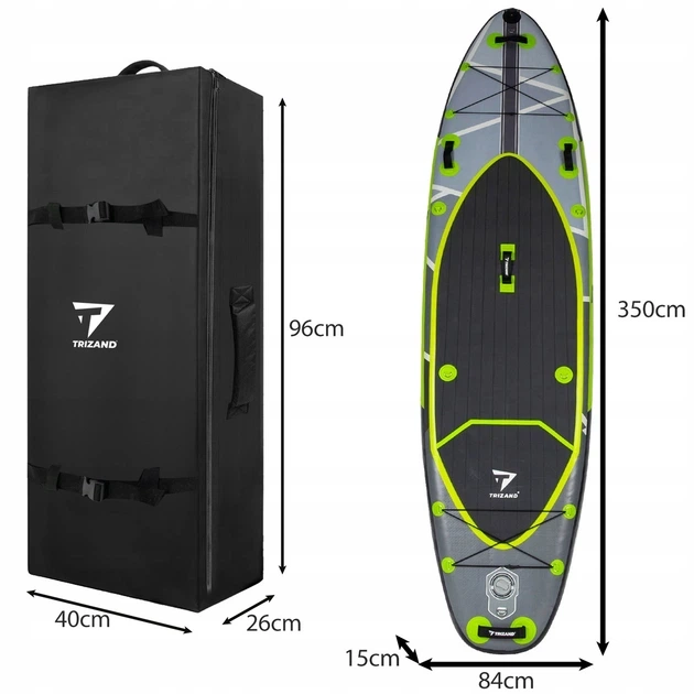 Надувная доска SUP Trizand 350 см для сапбординга с сиденьем, веслом, насосом и полным комплектом аксессуаров до 170 кг (25259) - Фото 4 Надувная доска SUP Trizand 350 см для сапбординга с сиденьем, веслом, насосом и полным комплектом аксессуаров до 170 кг (25259) - изображение 4