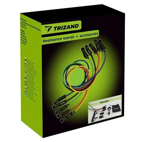 Набір еспандерів Trizand 22716, 5 шт + аксесуари 11 ел., для фітнесу, силових тренувань та кросфіту - Фото 10 Набір еспандерів Trizand 22716, 5 шт + аксесуари 11 ел., для фітнесу, силових тренувань та кросфіту - зображення 10