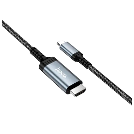 Перехідник Hoco UA43 Type-C to HDTV 4K 30Hz 1.8 м Сірий алюміній - Фото 3 Перехідник Hoco UA43 Type-C to HDTV 4K 30Hz 1.8 м Сірий алюміній - зображення 3