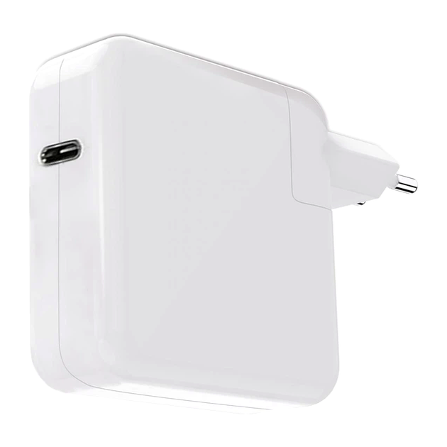 Мережевий зарядний пристрій 96 Вт USB-C PD для Macbook білий полікарбонат - зображення 4