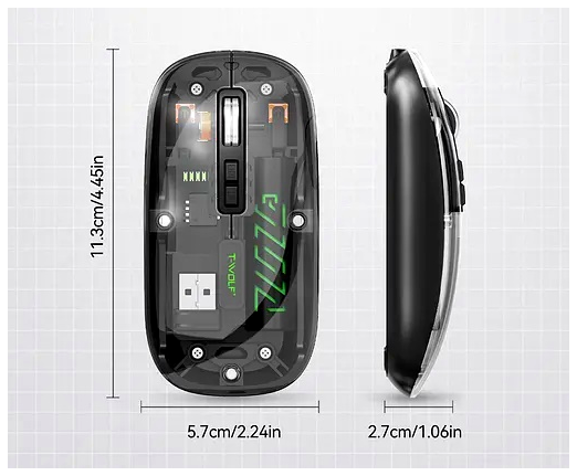 Бездротова миша TWolf X1 Bluetooth сірого кольору - зображення 4