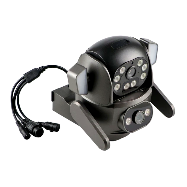 Смарт камера уличная 4MP 2 камеры 350° поворотная ночное видение черный XO CR04 Robot Dual - изображение 4