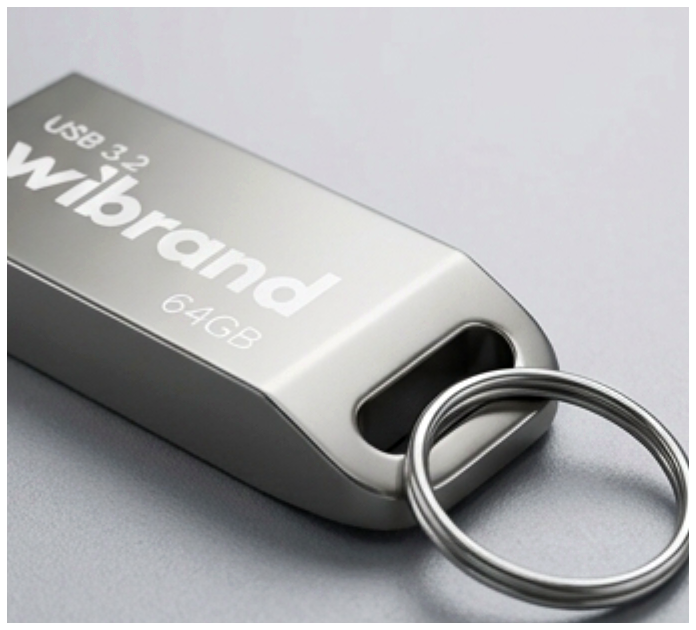 USB флеш-накопитель 64 Гб 3.2 металл серебро для хранения данных Wibrand Ant Gen1 - зображення 6