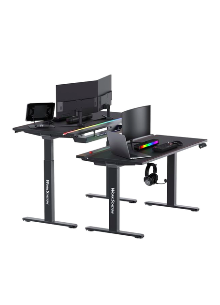 Игровой стол FANTECH DW114 Workstation Черный 140x70 см с регулировкой высоты до 122 см и магнитной RGB подсветкой - изображение 8