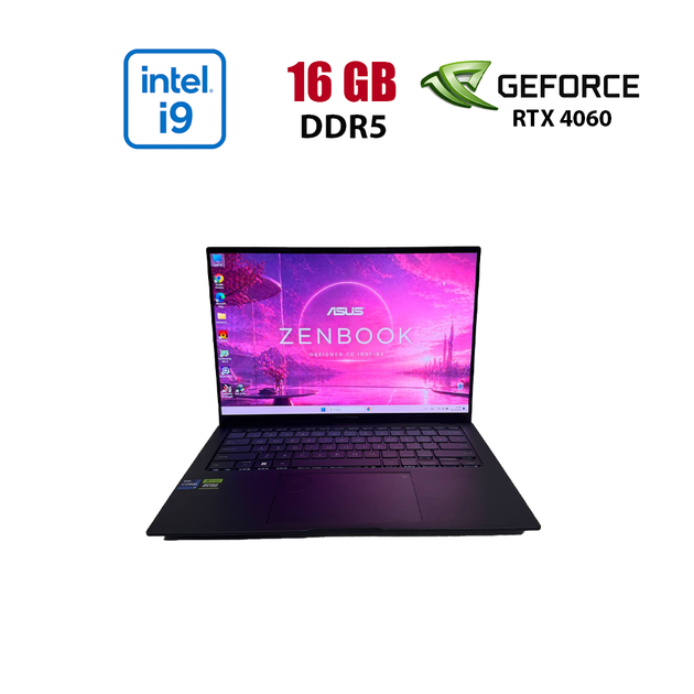 Ігровий ультрабук Asus Zenbook Pro 14 OLED UX6404V / 14.5" (2880x1800) OLED Touch / Intel Core i9-13900H (14 (20) ядер по 2.6 - 5.4 GHz) / 16 GB DDR5 / 1000 GB SSD NVMe / nVidia GeForce RTX 4060, 8 GB GDDR6, 128-bit / WebCam б/в - Фото 1 Ігровий ультрабук Asus Zenbook Pro 14 OLED UX6404V / 14.5" (2880x1800) OLED Touch / Intel Core i9-13900H (14 (20) ядер по 2.6 - 5.4 GHz) / 16 GB DDR5 / 1000 GB SSD NVMe / nVidia GeForce RTX 4060, 8 GB GDDR6, 128-bit / WebCam б/в - зображення 1