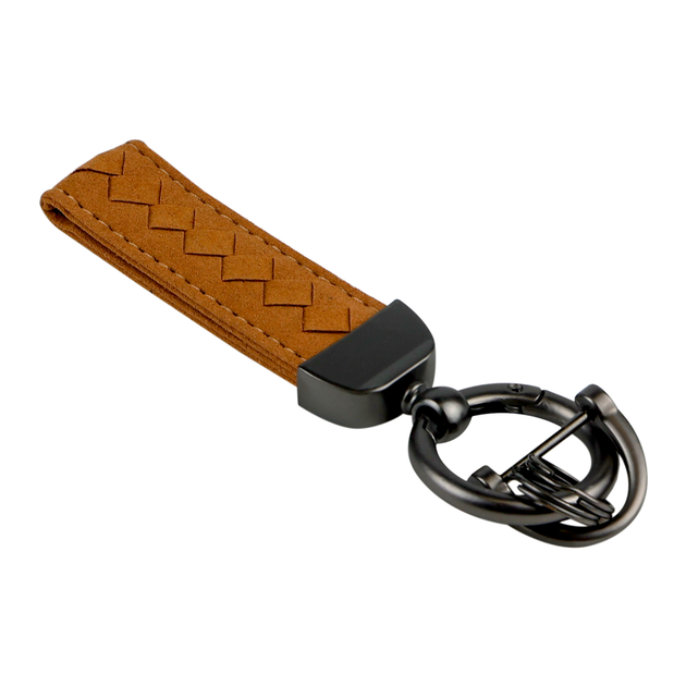Брелок для ключей Leather Luxury Коричневый PU-кожа с кольцом и быстросъёмными кольцами - Фото 3 Брелок для ключей Leather Luxury Коричневый PU-кожа с кольцом и быстросъёмными кольцами - изображение 3