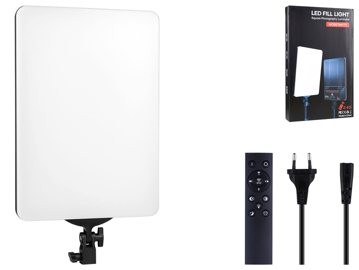 LED панель Light 19" Remote M777 19 дюймов 100 Вт с пультом управления и кабелем питания для фото и видео съемки черный - Фото 6 LED панель Light 19" Remote M777 19 дюймов 100 Вт с пультом управления и кабелем питания для фото и видео съемки черный - изображение 6
