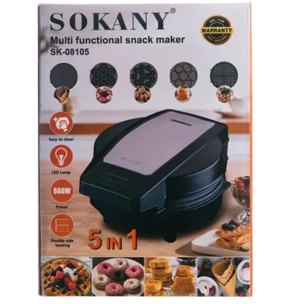 Мультипекар SOKANY SK-08105 на 5 пластин 600 Вт - изображение 9