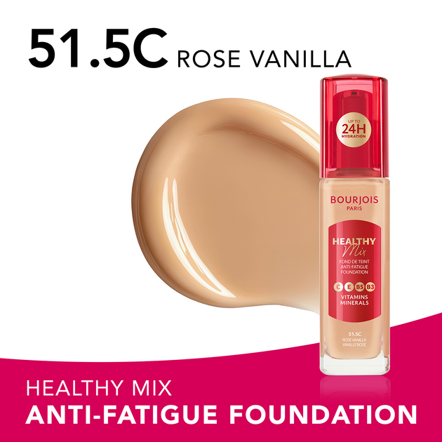 Тональная основа Bourjois Healthy Mix 51.5C Rose Vanilla 30 мл (3616307172820) - изображение 4
