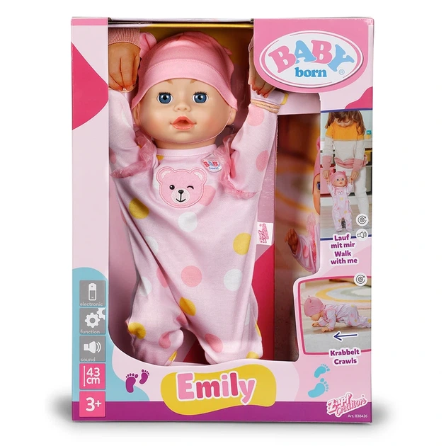 Інтерактивна лялька BABY BORN – ПЕРШІ КРОКИ ЕМІЛІ (43 см) - Фото 2 Інтерактивна лялька BABY BORN – ПЕРШІ КРОКИ ЕМІЛІ (43 см) - зображення 2
