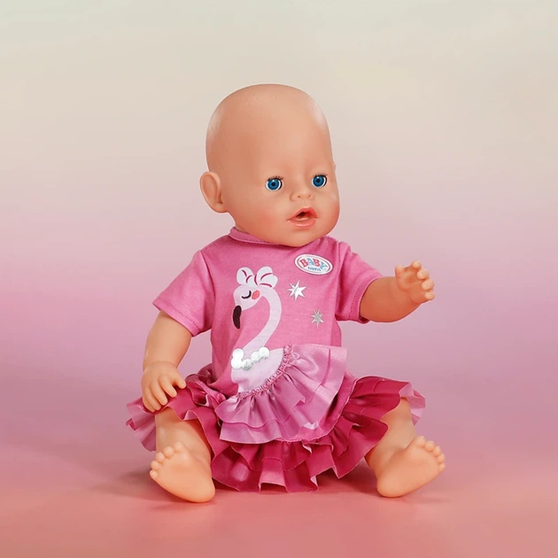 Одяг для ляльки BABY BORN – СУКНЯ З ФЛАМІНГО (43 см) - Фото 4 Одяг для ляльки BABY BORN – СУКНЯ З ФЛАМІНГО (43 см) - изображение 4