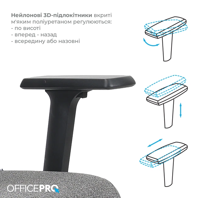Крісло офісне OfficePro Fusion OC577G Gray - зображення 12