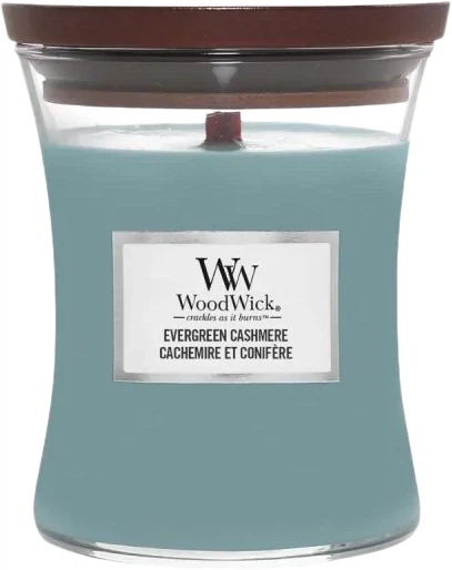 Ароматична свічка WoodWick Evergreen Cashmere 275 г (5038581155784) - Фото 1 Ароматична свічка WoodWick Evergreen Cashmere 275 г (5038581155784) - зображення 1
