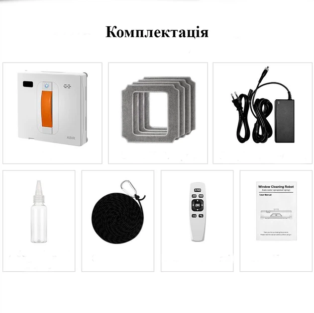 Робот-пилосос ABIR WD8 Для миття вікон з дистанційним керуванням Сірий - Фото 5 Робот-пилосос ABIR WD8 Для миття вікон з дистанційним керуванням Сірий - зображення 5