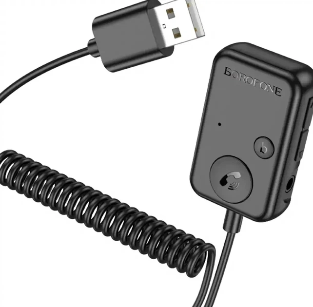 FM модулятор Borofone BC49 с Bluetooth 5.3 AUX USB для автомобиля черный - изображение 5