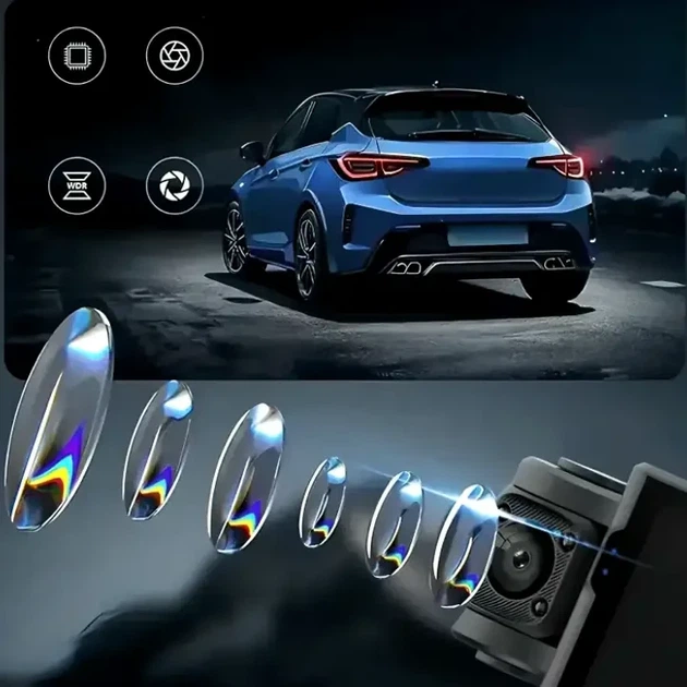 Автомобильный видеорегистратор на 3 камеры Full HD Wi Fi с экраном 3 дюйма модель TS-5561 цвет черный - изображение 7