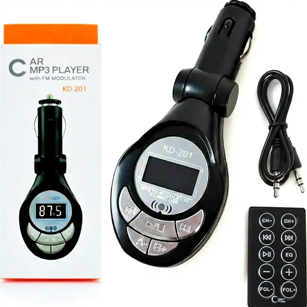 FM трансмиттер KD201 с пультом дистанционного управления USB SD TF MMC 12 В для автомобиля - изображение 8