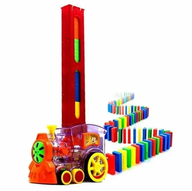 Конструктор игрушка-поезд домино, DOMINO Happy Truck sciries COLORS 60 деталей - изображение 3