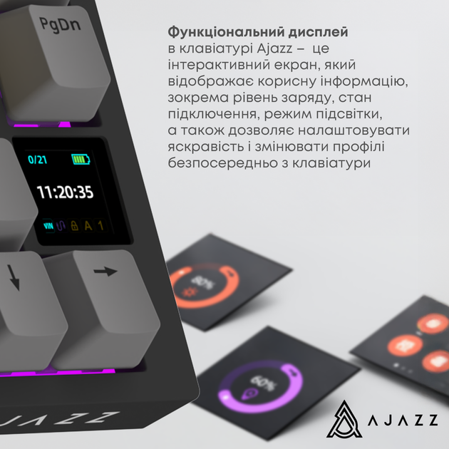 Клавиатура Ajazz AK820 Pro Gift Switch Black (AK820PRO-G-BGY) - Фото 9 Клавиатура Ajazz AK820 Pro Gift Switch Black (AK820PRO-G-BGY) - изображение 9