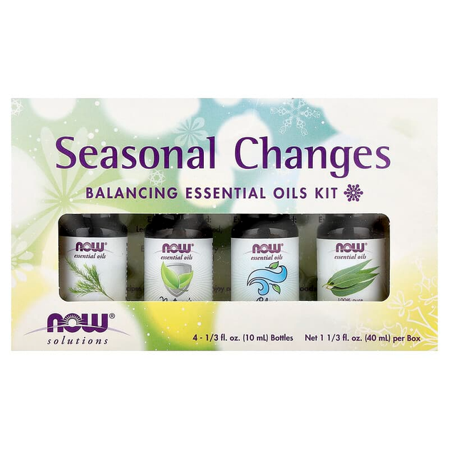 Набор эфирных масел для баланса NOW Foods "Seasonal Changes Balancing Essential Oils Kit" (4 флакона по 10 мл) - изображение 2