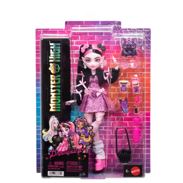 Кукла Монстер Хай Дракулаура с питомцем Monster High Draculaura with Pet Bat-Cat Count Fabulous Mattel (JHK29) (JHK29) - изображение 2