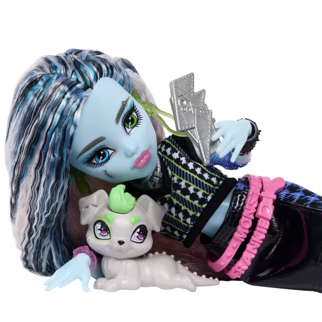 Кукла Монстер Хай Фрэнки Штейн с питомцем Monster High Frankie Stein with Pet Dog Watzie Mattel (JHK31) (JHK31) - изображение 4