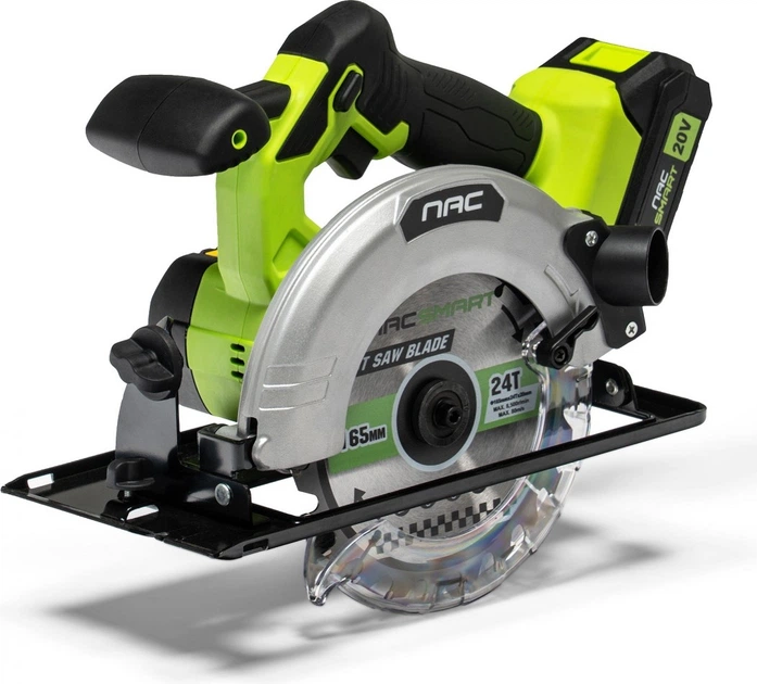 Циркулярна пила Nac SMART 165 мм NS-CS-20V-B без акумулятора та зарядного пристрою (5905842532083) - зображення 4