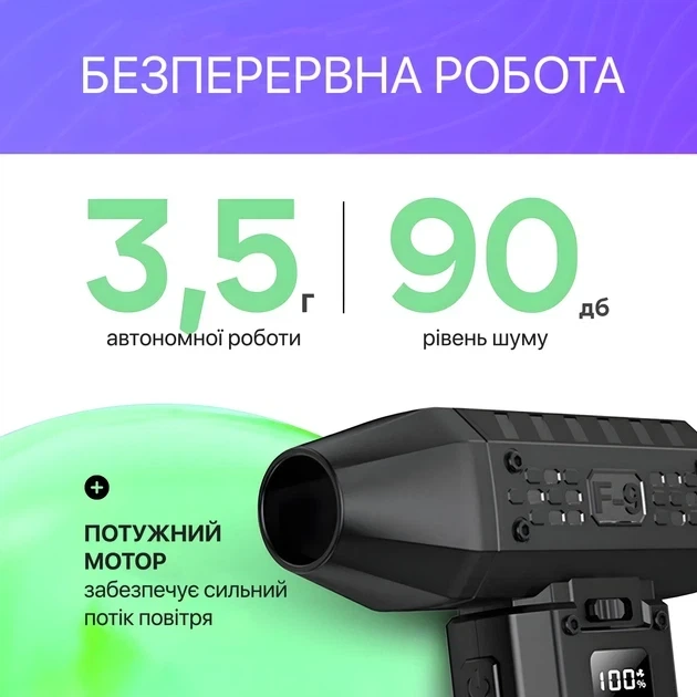 Портативна акумуляторна повітродувка для ПК, барбекю та мангала Hoco HX67 Force Fan, турбовентилятор повітря - зображення 6