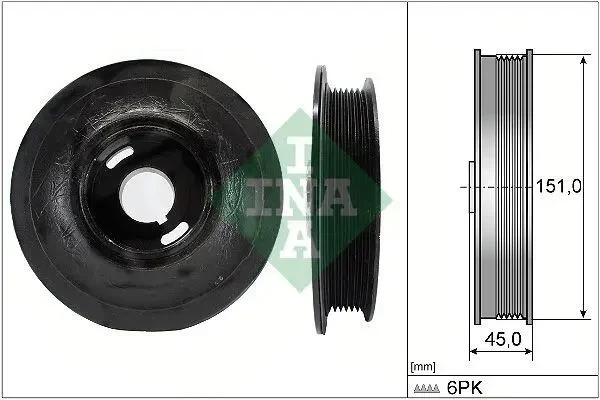 Шків колінчастого вала INA 544007210 Opel Vectra, Astra, Zafira, Omega, Frontera 55351711, 0614411, 5614415 - изображение 2