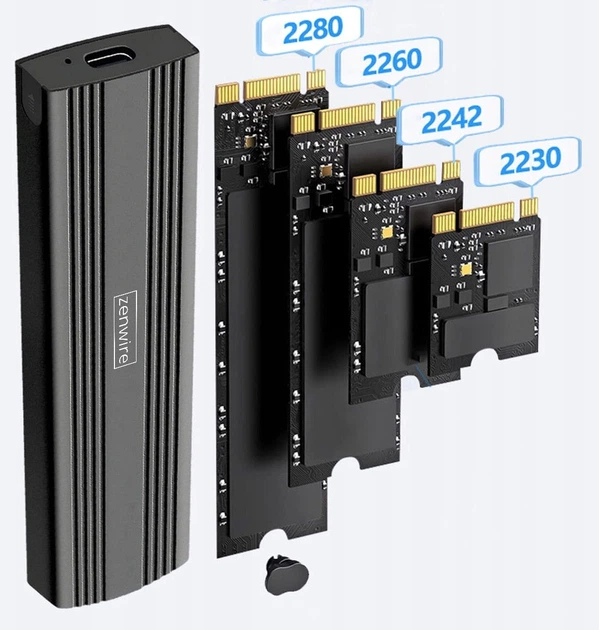 Зовнішня кишеня Zenwire SSD Adapter m.2 SATA NGFF USB-C  (5904507521431) - зображення 3
