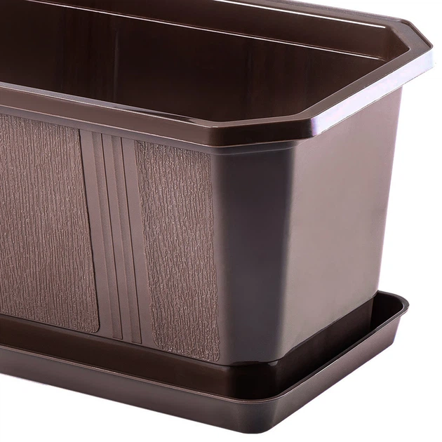 Zestaw skrzynek balkonowych KADAX Oste 80 cm + 60 cm z uchwytami i podstawkami Brązowy (K8217) (5903699475096) - obraz 6