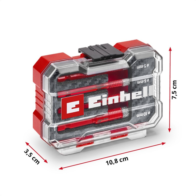 Набір трубчастих свердел по плитці 4 шт Einhell, XS-Case (500404) HDSYR_2610 - зображення 7