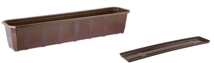 Skrzynka balkonowa Kadax Trani z podstawką i uchwytami 80 cm Brązowa (K874) (5902730388531) - obraz 6